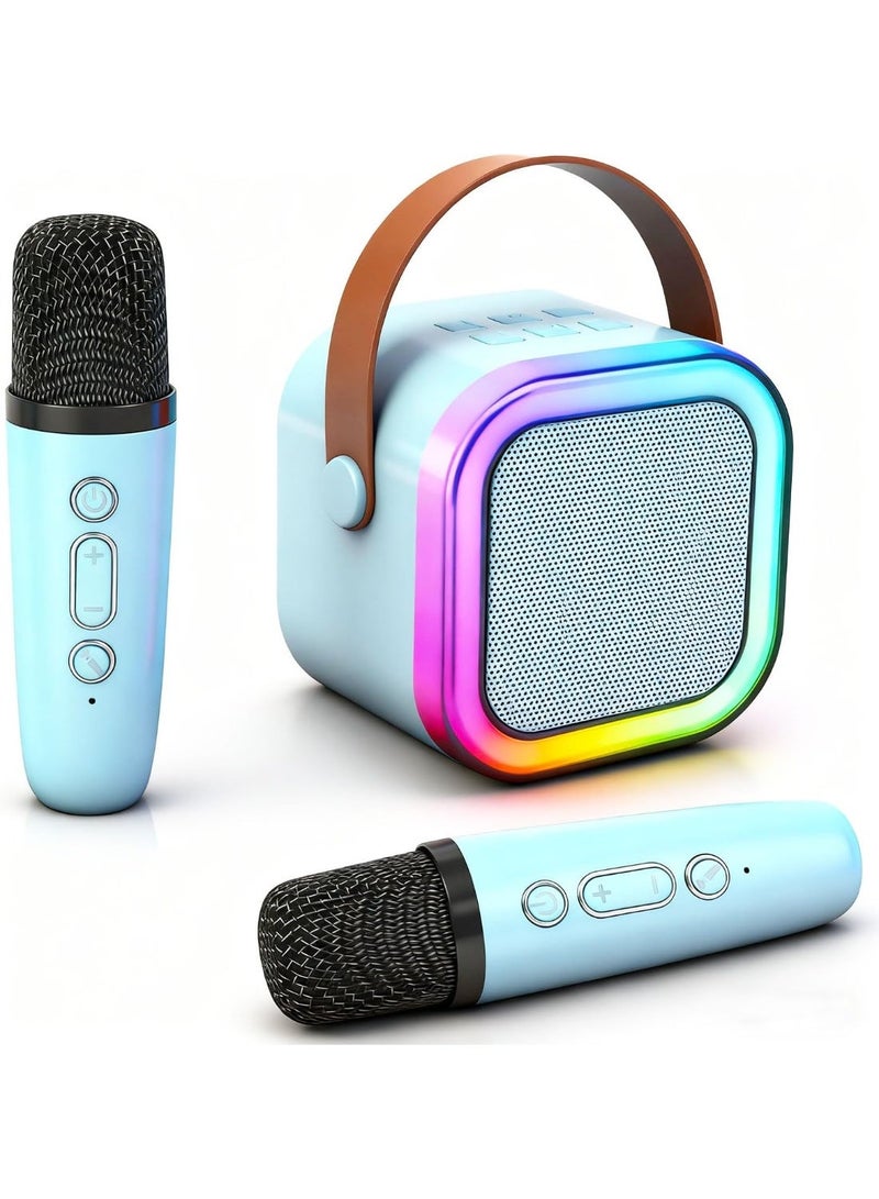 GTSOL Mini Karaoke speaker for Kids & Adults – Portable Bluetooth Speaker with 2 Wireless Microphones, Voice Changer, Birthday Gift & Music Toy for Girls Boys Ages 4–12+, Home & Family Party (Assorted Color) - Image 1